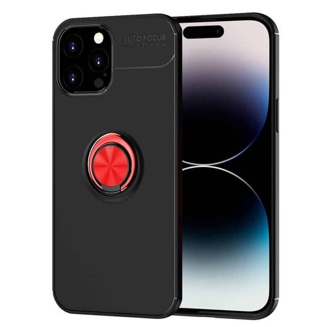 Slim Ring cover Apple iPhone 15 Pro - Sort/rød