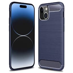 Harjattu TPU kuori Apple iPhone 15 Plus - Sininen