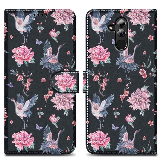 Huawei MATE 20 LITE Suojakuori Lompakkokotelo (Musta)