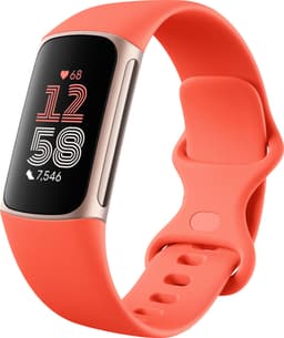 Fitbit Charge 6 aktivitetsarmbånd (gull/oransje)