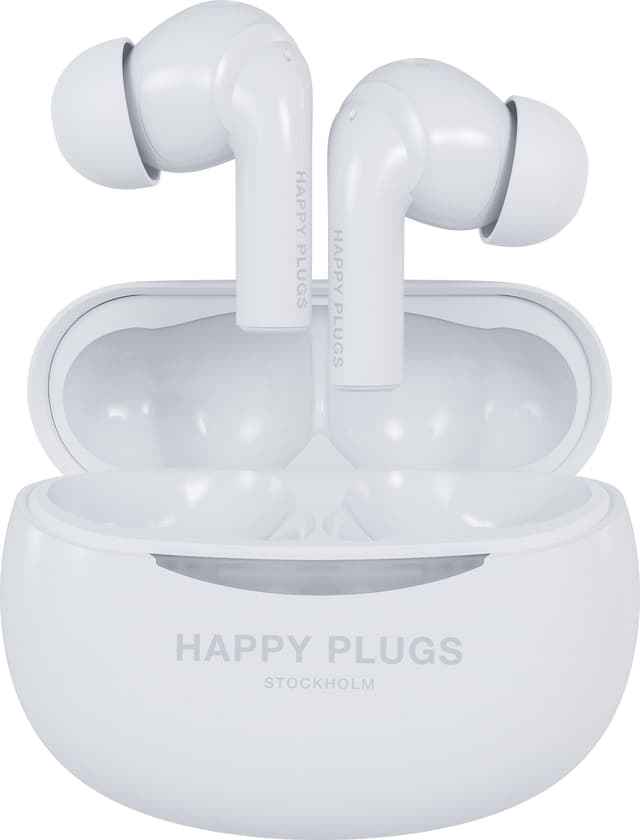 Happy Plugs Joy Pro helt trådløse in-ear hodetelefoner (hvit)