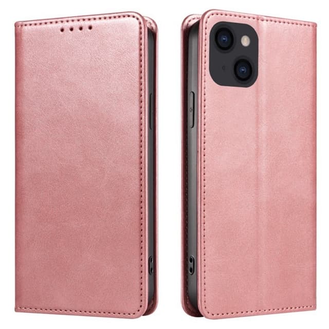 Wallet Stand Telefontaske til iPhone 15 Cell Cell Cover - Rose Gold