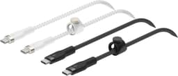 Belkin Twin USB-C til USB-C kabel 1 m (sort/hvit/2-pk)