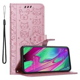 Samsung Galaxy A40 lommebokdeksel case (rosa)
