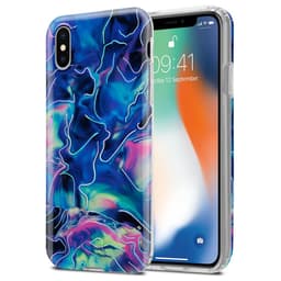 iPhone X / XS lommebokdeksel etui (blå)