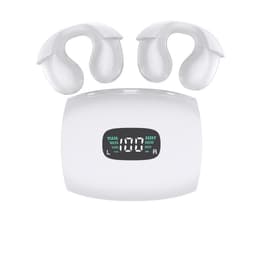 Knogleledning trådløse øretelefoner hovedtelefoner Bluetooth 5.3 Hi-Fi Hvid