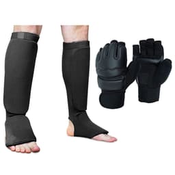 Boksekarate shin guards hansker sett Sort M