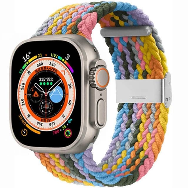 Flätat klockarmband Apple Watch Ultra (49mm) - Light Rainbow