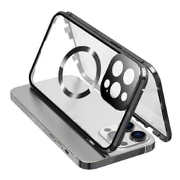 Dobbeltsidet HD-telefoncover med spænde magnetisk varmeafledning til iPhone Sort 16.5 x 8 x 1 cm iPhone 15 Pro Max