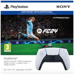 PS5 DualSense langaton ohjain (valkoinen) + EA SPORTS FC 24 pakkaus