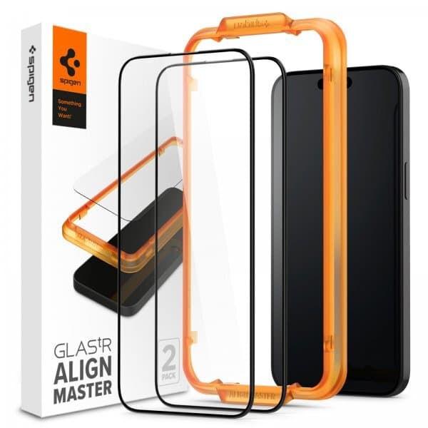 Spigen iPhone 15 Pro Skærmbeskytter GLAS.tR ALIGNmaster 2-pak