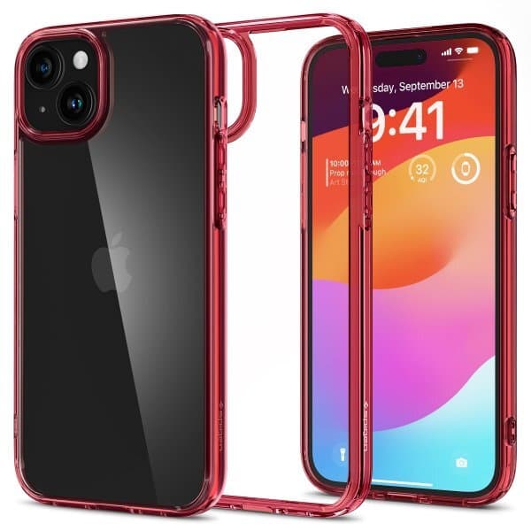 Spigen iPhone 15 Skal Ultra Hybrid Red Crystal