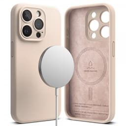 Ringke iPhone 15 Pro Max Deksel Silicone Magnetic Pink Sand