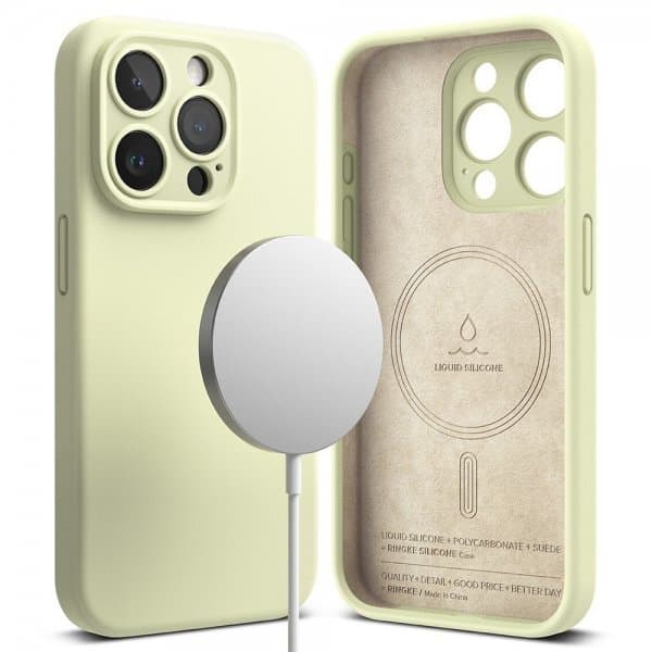 Ringke iPhone 15 Pro Max Deksel Silicone Magnetic Sunny Lime