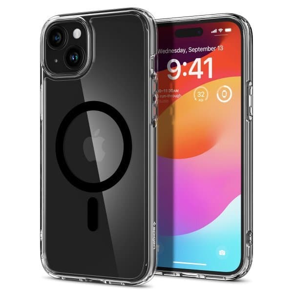 Spigen iPhone 15 Deksel Ultra Hybrid MagFit Svart