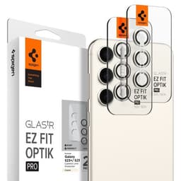 Spigen Samsung Galaxy S23/Galaxy S23 Plus Kameran linssinsuojus GLAS.tR EZ Fit Optik Pro 2-pakkaus Cream