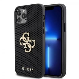 Guess iPhone 12/iPhone 12 Pro Kuori Perforated Glitter Musta