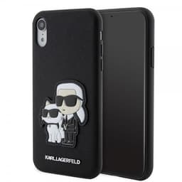 Karl Lagerfeld iPhone Xr Kuori NFT Karl & Choupette Patch Saffiano Musta