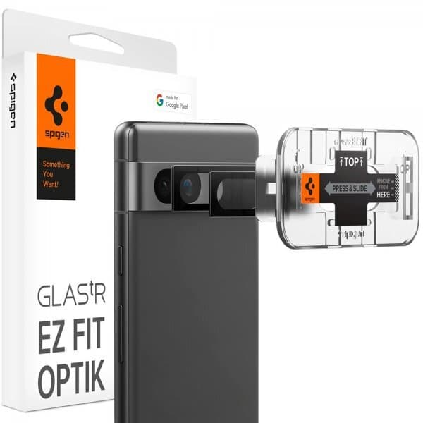 Spigen Google Pixel 7a Kameralinsebeskytter Glas.tR EZ Fit Optik 2-pak Sort
