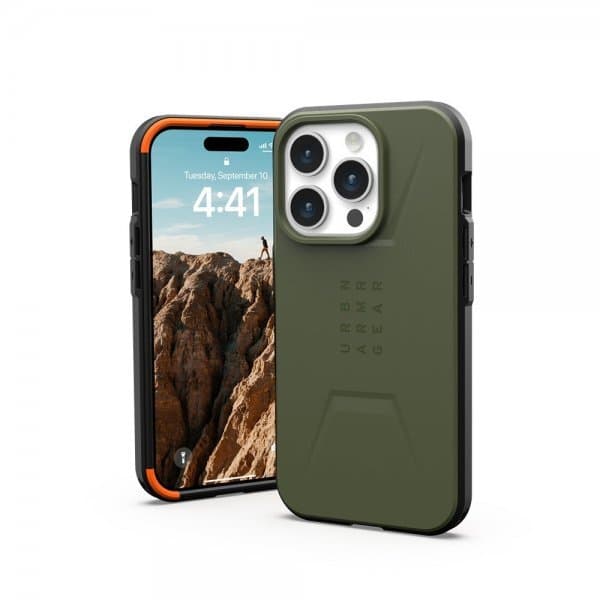 Urban Armor Gear (UAG) iPhone 15 Pro Deksel Civilian MagSafe Olive Drab