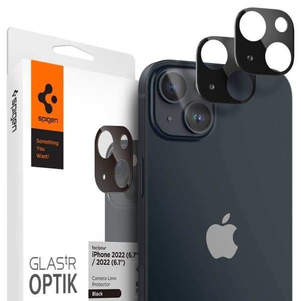 Spigen iPhone 14/iPhone 14 Plus Kameralinsskydd Glas.tR Optik 2-pack