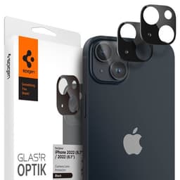 Spigen iPhone 14/iPhone 14 Plus Kameralinsskydd Glas.tR Optik 2-pack Svart