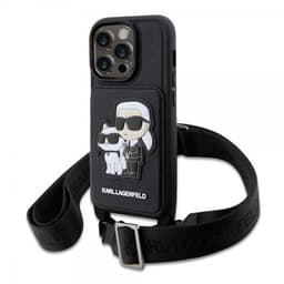 Karl Lagerfeld iPhone 14 Pro Max Skal Crossbody Cardslot Cover Svart