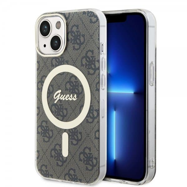 Guess iPhone 15 Deksel 4G Pattern MagSafe Brun