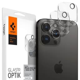 Spigen iPhone 14/15 Pro & Pro Max Kameralinsskydd Glas.tR Optik 2-pack Crystal Clear