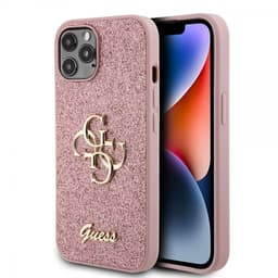 Guess iPhone 12/iPhone 12 Pro Skal Fixed Glitter Rosa