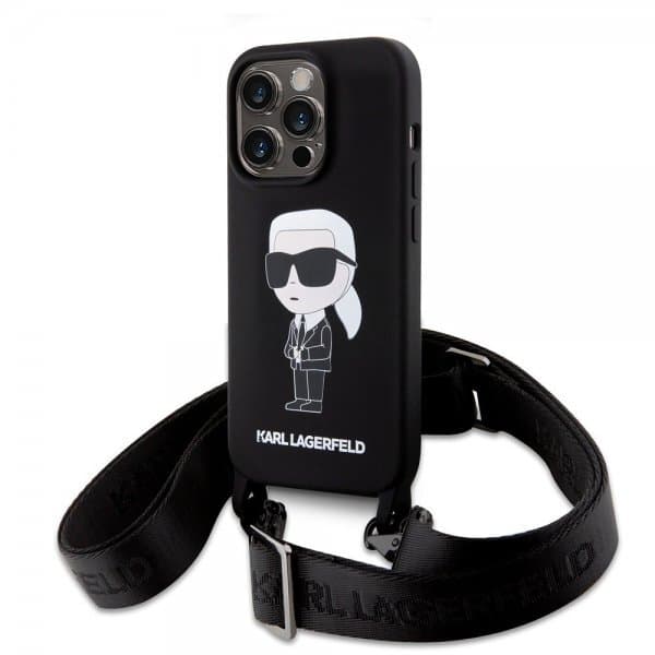 Karl Lagerfeld iPhone 15 Pro Deksel Ikonik Crossbody Svart