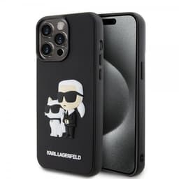 Karl Lagerfeld iPhone 13 Pro Max Deksel 3D Rubber Karl & Choupette Svart