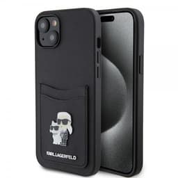 Karl Lagerfeld iPhone 15 Skal Saffiano Double Cardslot Svart