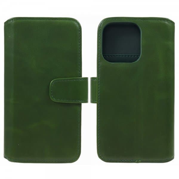 Nordic Covers iPhone 15 Pro Fodral Essential Leather Juniper Green