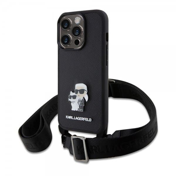 Karl Lagerfeld iPhone 15 Pro Skal Saffiano Karl & Choupette Crossbody