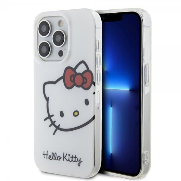 Hello Kitty iPhone 15 Pro Skal Kitty Logo Vit
