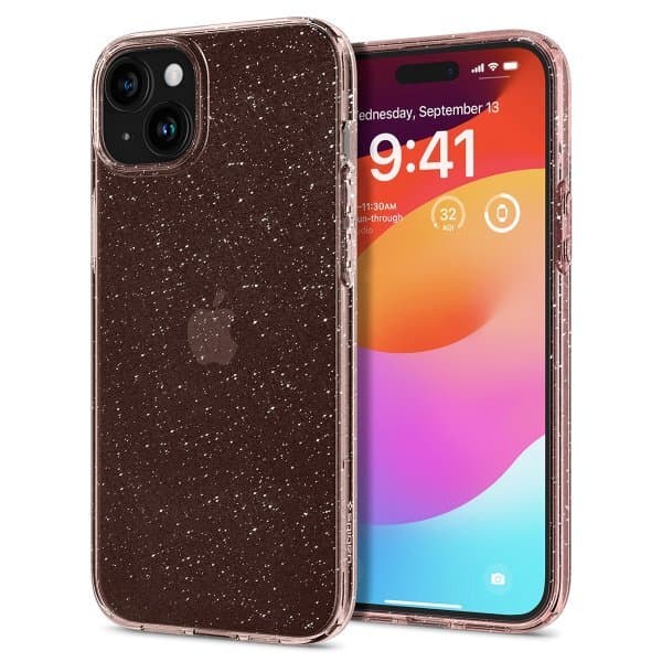 Spigen iPhone 15 Skal Liquid Crystal Glitter Rose Quartz