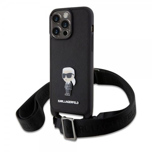 Karl Lagerfeld iPhone 15 Pro Max Deksel Saffiano Crossbody Svart
