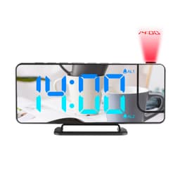 Projektorklocka digital klocka RGB-ljus 6 ljusstyrka 180° roterbar pro