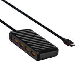 Unisynk USB-C till 4x USB-A minihubb (svart)