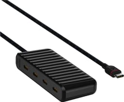 Unisynk USB-C til 4x USB-C mini hub (sort)
