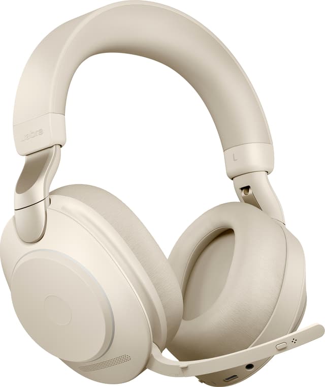 Jabra Evolve 2 85 UC USB-A høretelefoner (beige) | Elgiganten