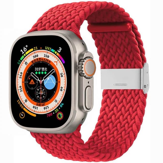 Flettet klokkerem Apple Watch Ultra 2 (49mm) - Darkred