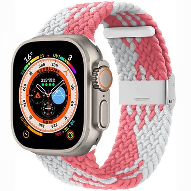 Flettet klokkerem Apple Watch Ultra 2 (49mm) - Pinkwhite