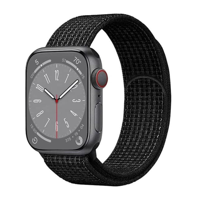 Nylon klokkerem Apple Watch 9 (41mm) - Blackwhite