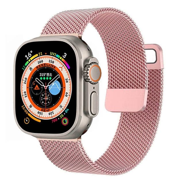 Milanese kellon renneke Apple Watch Ultra 2 (49mm) - Vaaleanpunainen
