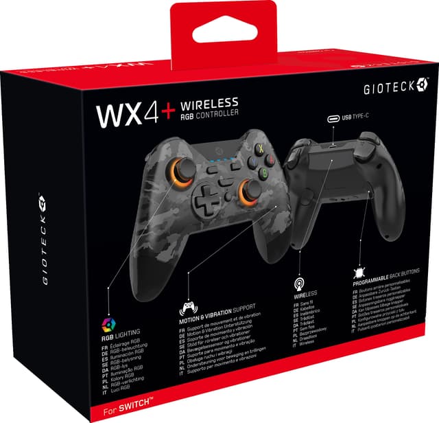 Gioteck WX-4 Plus Nintendo Switch trådlös gamepad (dark camo) - Elgiganten