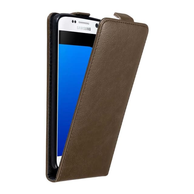 Samsung Galaxy S7 Suojakuori Lompakkokotelo (Ruskea)