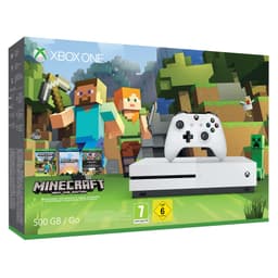 Xbox One S 500 GB Minecraft konsolipaketti (valk.)