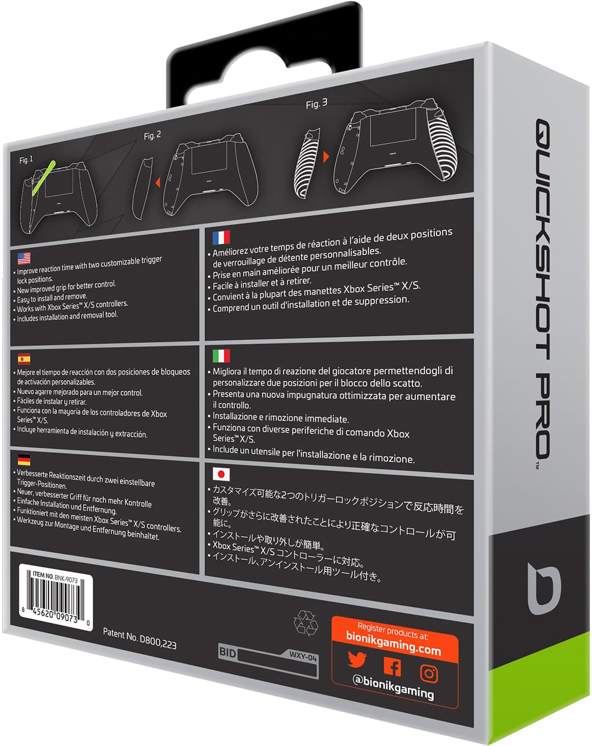 Bionik Quickshot Pro Xbox Series X/S kontrollergrep (sort) - Elkjøp ...